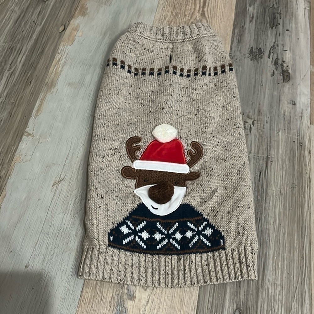 Frisco Brown Mix, 3D Reindeer Dog/Puppy Xmas Sweater Acrylic Blend Size Medium